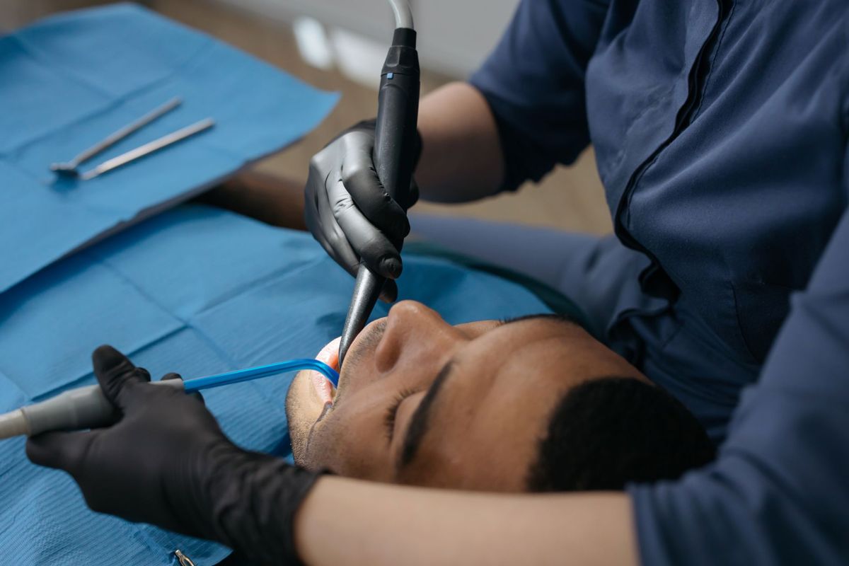 Dentist providing care to a patient
